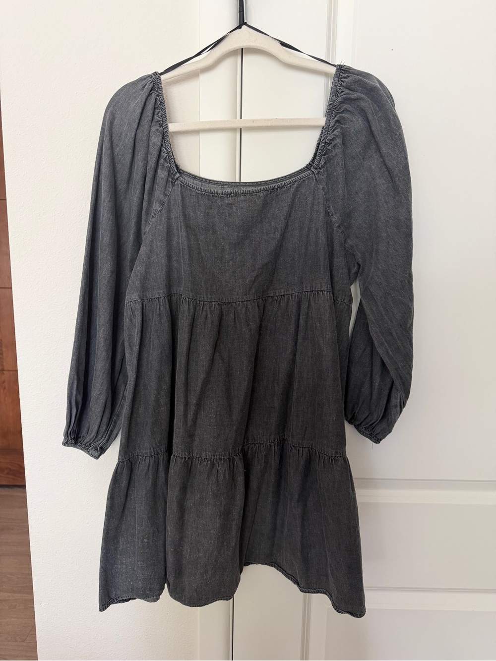 A. CALIN by Flying Tomato Charcoal Gray Babydoll Dress